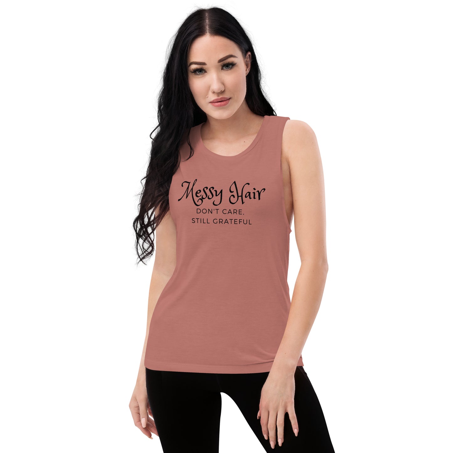 Messy Hair, Don't Care Womens’ Muscle Tank