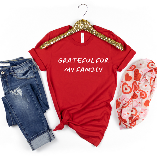 Grateful For My Family in Red